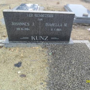 KUNZ Johannes J. -1894 &amp; Isabella M. -1905