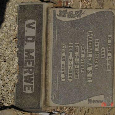 MERWE Magdalena S.D., v.d. nee STOOP 1880-1954