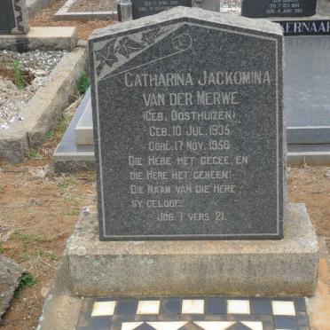MERWE Catharina Jackomina, van der nee OOSTHUIZEN 1935-1956