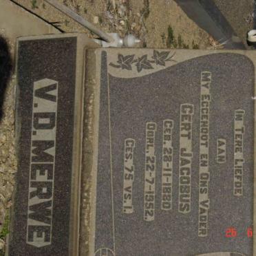 MERWE Gert Jacobus, v.d. 1880-1952