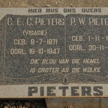 PIETERS P.W. 1873-1965 &amp; C.E.G. VISAGIE 1871-1947