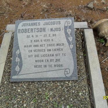ROBERTSON Johannes Jacobus 1931-1980