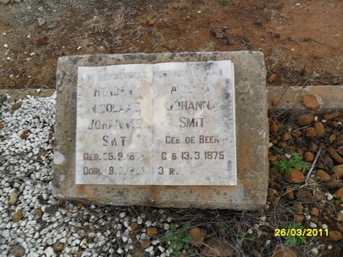 SMIT Hendrik Nicolaas Johannes 1872-1954 &amp; Aletta Johanna DE BEER 1875-