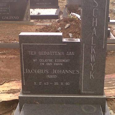 SCHALKWYK Jacobus Johannes, van 1943-1980
