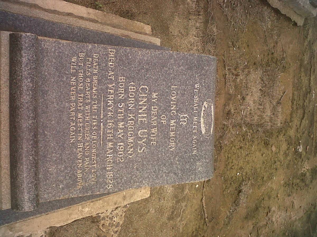 UYS Cinnie nee KROGMAN 1902-1928