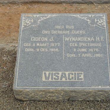 VISAGIE Gideon J. 1877-1956 &amp; Wynandiena H.F. PRETORIUS 1876-1961