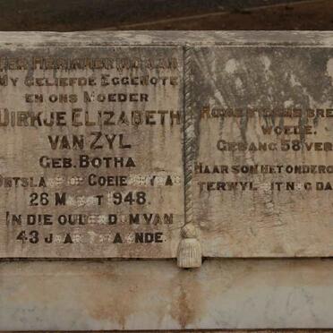 ZYL Dirkje Elizabeth, van nee BOTHA -1948
