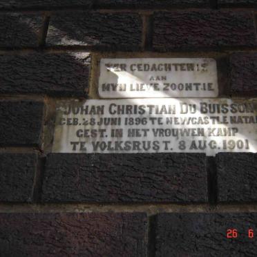 BUISSON Johan Christian, du 1896-1901