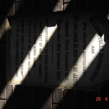 JAGER Wilhelmus Albertus, de 1851-1901