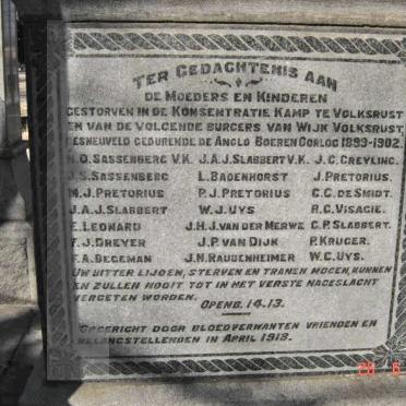 3. Volksrust burghers killed in action during the ABO 1899-1902