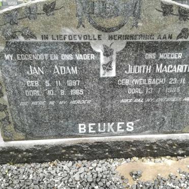 BEUKES Jan Adam 1897-1965 & Judith Magaritha WEILBACH 1898-1985