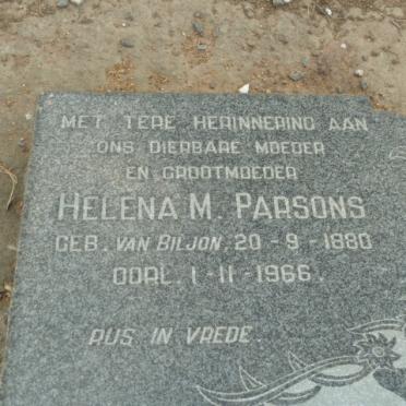 PARSONS Helena M. nee VAN BILJON 1880-1966