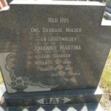 RAS Johanna Martina nee STADLER 1890-1982