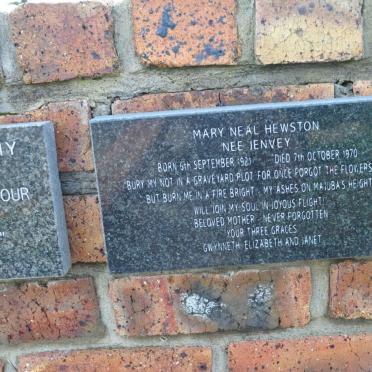 HEWSTON Mary Neal nee JENVEY 1921-1970