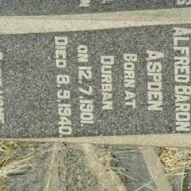 ASPDEN Alfred Baron 1901-1940