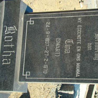 BOTHA Tina nee SWART 1937-1970