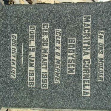BOOYSEN Magritha Cornelia nee V.D. MERWE 1898-1938