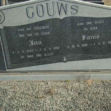 GOUWS Fanie 1930-1992 &amp; Ina 1942-1990