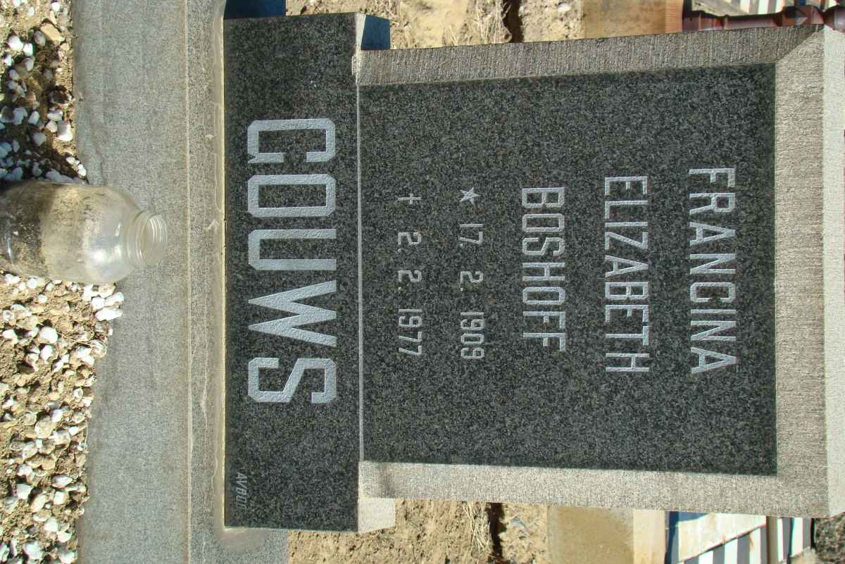 GOUWS Francina Elizabeth nee BOSHOFF 1909-1977