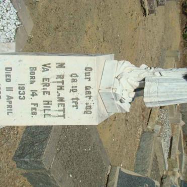 HILL Marthanett Valerie 1933-1933