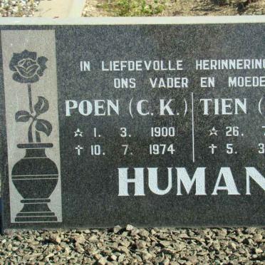 HUMAN C.K. 1900-1974 &amp; C.P. 1914-1993