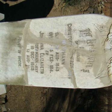 HOFFMANN Christoffel Hermanus 1845-1914 &amp; Johanna Elizabeth KEET  1843-1913