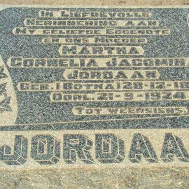 JORDAAN Cornelia Jacomina nee BOTHA 1892-1924