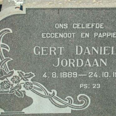 JORDAAN Gert Daniel 1889-1963