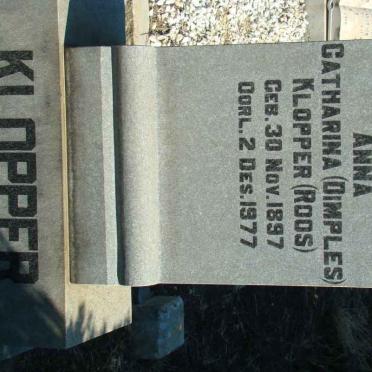 KLOPPER Anna Catharina nee ROOS 1897-1977