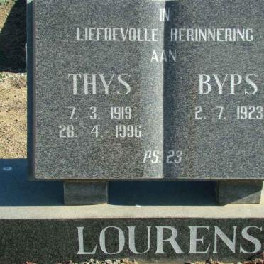 LOURENS Thys 1919-1996 &amp; Byps 1923-