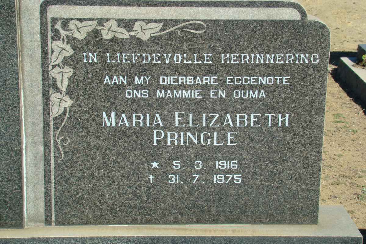 PRINGLE Maria Elizabeth 1916-1975