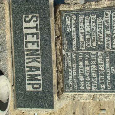 STEENKAMP Petrus Johannes Dirkse 1864-1932 &amp; Maria Elizabeth Catharina Johanna SWANEPOEL 1869-1951