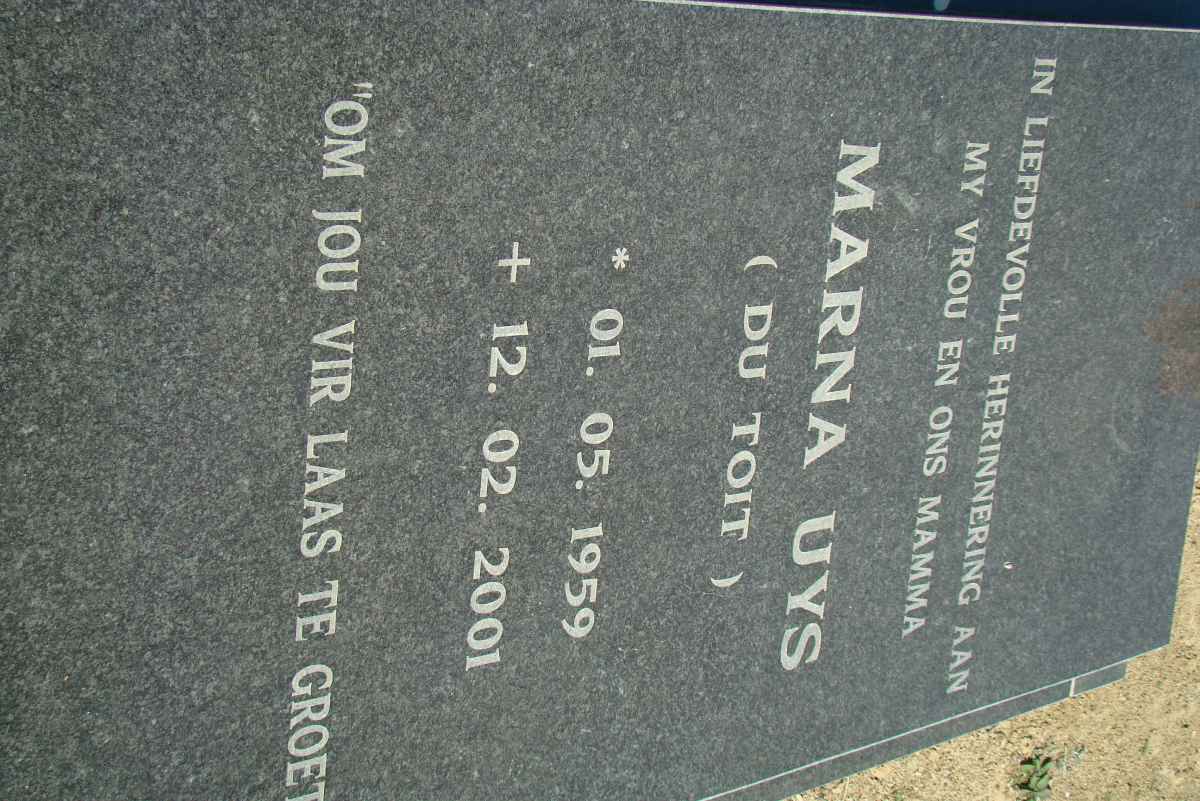 UYS Marna nee DU TOIT 1959-2001
