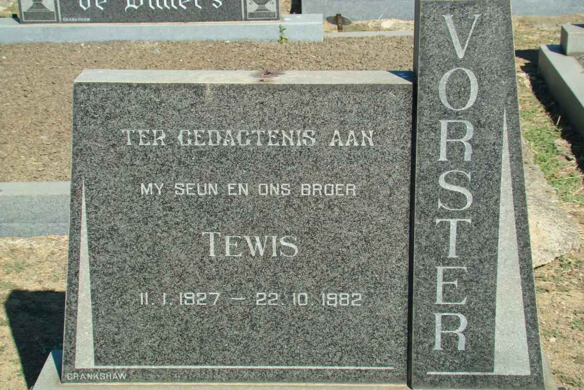 VORSTER Tewis 1927-1982