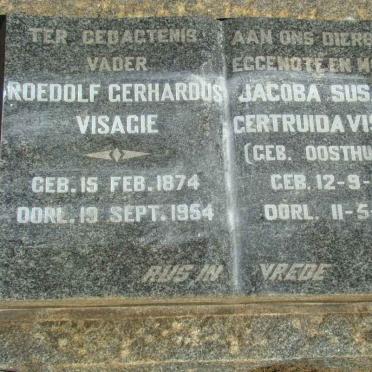 VISAGIE Roedolf Gerhardus 1874-1954 &amp; Jacoba Susanna Gertruida OOSTHUYZEN 1879-1949
