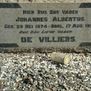 VILLIERS Johannes Albertus, de 1874-1958