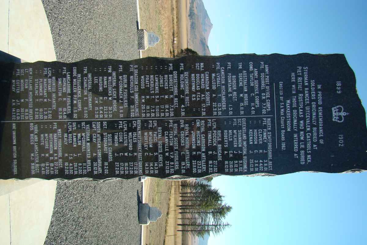 Memorial to the British Soldiers at Wakkerstroom 1899-1902