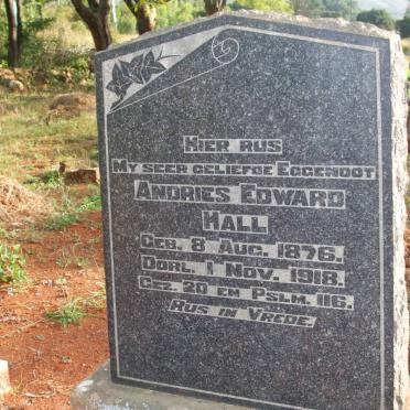 HALL Andries Edward 1876-1918