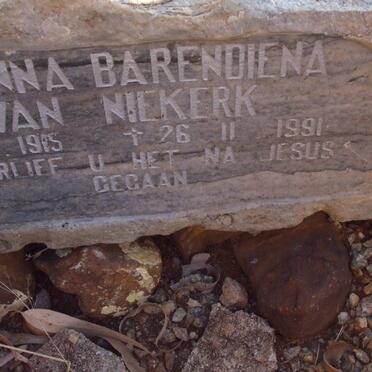 NIEKERK Anna Barendiena, van 1915-1991