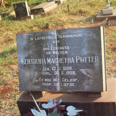 PUTTER Gertruida Magrietha 1889-1958
