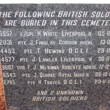 British Soldiers buried at Waterval-Boven