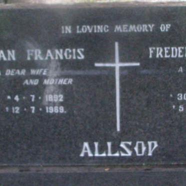 ALLSOP Frederick Robert 1880-1974 &amp; Joan Francis 1892-1969