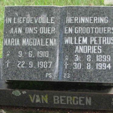 BERGEN Willem Petrus Andries, van 1899-1994 &amp; Maria Magdalena 1910-1987