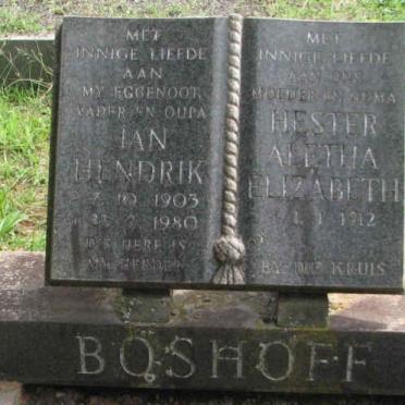 BOSHOFF Jan Hendrik 1903-1980 &amp; Hester Aletha Elizabeth 1912-