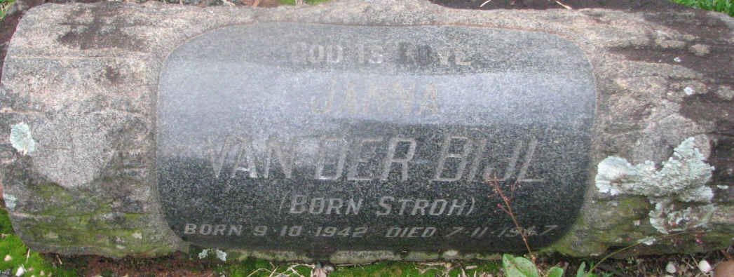BIJL Janna., van der  nee STRÖH 1942-1967