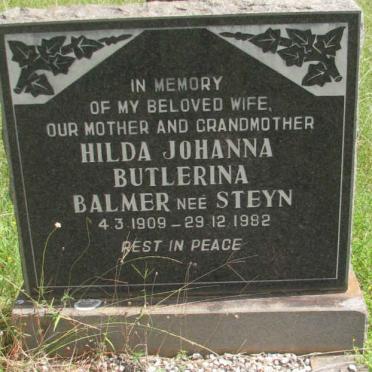 BALMER Hilda Johanna Butlerina nee STEYN 1909-1982