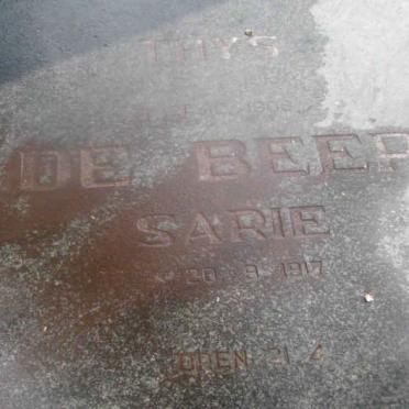 BEER Thys, de 19?-19? &amp; Sarie 1917-19??