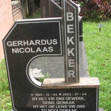 BEKKER Gerhardus Nicolaas 1928-2003