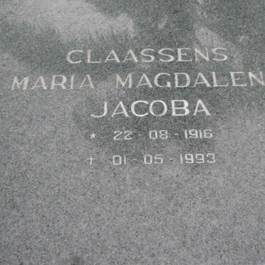 CLAASSENS Maria Magdalena Jacoba 1916-1993