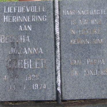 GROBLER Bertha Johanna 192?-1974